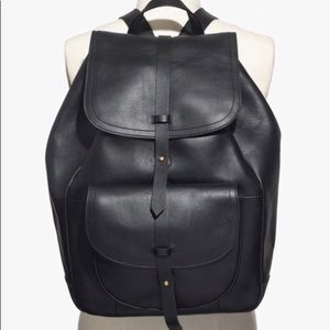 Madewell Black Leather Transport Rucksack